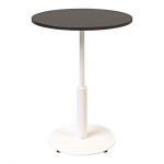 Дизайнерский стильный стол Ibiza R light d-60 белый металл/черное ДСП (текстура), премиум, ручная работа