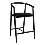 Дизайнерский стильный полубарный стул Mamont черный, премиум, ручная работа