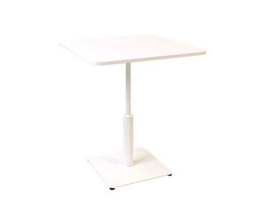 Дизайнерський стильний стіл Ibiza Soft light 70x70 білий метал / білий ДСП (текстура), преміум, ручна робота