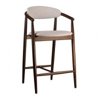 Стул деревянный дизайнерский полубарный Mamont (Мамонт) Soft темный орех / Superior 02