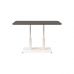 Дизайнерський стильний стіл Ibiza Soft Double light 120x70 білий метал / чорне ДСП (текстура), преміум, ручна робота