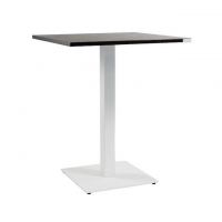 Дизайнерский стильный стол Tetra light 70 х 70 белый металл/черное ДСП (текстура), премиум, ручная работа