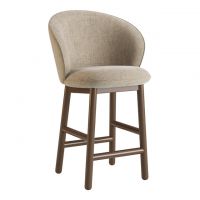 Стілець дерев'яний дизайнерський напівбарний Stitch (Стіч) темний горіх / Vouge 02