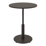 Дизайнерский стильный стол Ibiza R light d-60 черный металл/черный ДСП (текстура), премиум, ручная работа