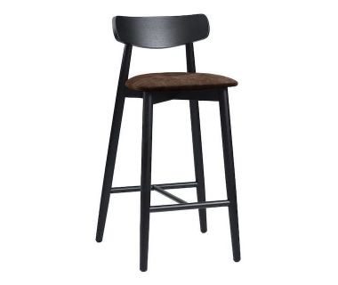 Дизайнерский стильный полубарный стул Dan черный, премиум, ручная работа