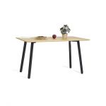 Дизайнерский стильный стол Horik 140 х 80 черные ноги/натуральный дуб, премиум, ручная работа
