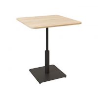 Дизайнерский стильный стол Ibiza Soft light 70x70 черный металл/дуб ДСП (текстура), премиум, ручная работа