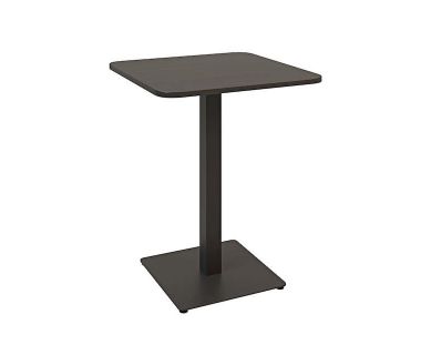 Дизайнерский стильный стол Tetra light soft 60 х 60 черный металл/черное ДСП (текстура), премиум, ручная работа