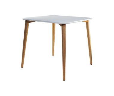 Дизайнерський стильний стіл Dan 80 х 80 білий + натуральний дуб, преміум, ручна робота