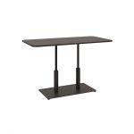 Дизайнерский стильный стол Ibiza Soft Double light 120x70 черный металл/черный ДСП (текстура), премиум, ручная работа