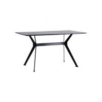 Дизайнерський стильний стіл Stealth (Стелс) 140 х 80 чорні ноги / чорний дуб, преміум, ручна робота