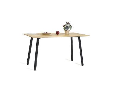 Дизайнерський стильний стіл Horik 140 х 80 чорні ноги / натуральний дуб, преміум, ручна робота