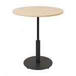 Дизайнерский стильный стол Ibiza R light d-70 черный металл/дуб ДСП (текстура), премиум, ручная работа