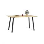 Дизайнерский стильный стол Horik 160 х 80 черные ноги/натуральный дуб, премиум, ручная работа