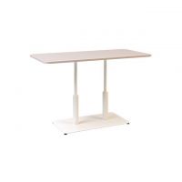 Дизайнерський стильний стіл Ibiza Soft Double light 120x70 білий метал / кашемір ДСП, преміум, ручна робота