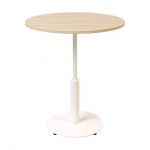 Дизайнерский стильный стол Ibiza R light d-70 белый металл/дуб ДСП (текстура), премиум, ручная работа