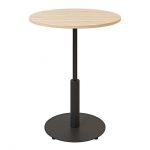 Дизайнерский стильный стол Ibiza R light d-60 черный металл/дуб ДСП (текстура), премиум, ручная работа