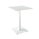 Дизайнерский стильный стол Tetra light 60 х 60 белый металл/белый ДСП (текстура), премиум, ручная работа