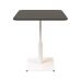 Дизайнерський стильний стіл Ibiza Soft light 70x70 білий метал / чорне ДСП (текстура), преміум, ручна робота