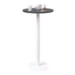 Дизайнерский стильный стол Soul light bar d-60 белый металл/черное ДСП (текстура), премиум, ручная работа