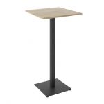 Дизайнерский стильный стол Tetra light bar 60 х 60 черный металл/дуб ДСП (текстура), премиум, ручная работа