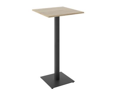 Дизайнерський стильний стіл Tetra light bar 60 х 60 чорний метал / дуб ДСП (текстура), преміум, ручна робота