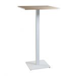 Дизайнерский стильный стол Tetra light bar 60 х 60 белый металл/дуб ДСП (текстура), премиум, ручная работа