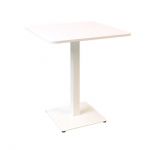 Дизайнерский стильный стол Tetra light soft 70 х 70 белый металл/белый ДСП (текстура), премиум, ручная работа