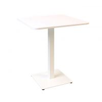 Дизайнерский стильный стол Tetra light soft 70 х 70 белый металл/белый ДСП (текстура), премиум, ручная работа