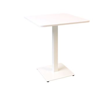 Дизайнерский стильный стол Tetra light soft 70 х 70 белый металл/белый ДСП (текстура), премиум, ручная работа