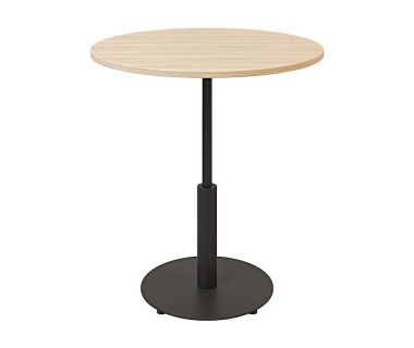 Дизайнерский стильный стол Ibiza R light d-70 черный металл/дуб ДСП (текстура), премиум, ручная работа