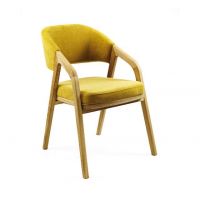 Дизайнерське стильне крісло Otis натуральний дуб / Vintage Velvet 08 Mustard, преміум, ручна робота