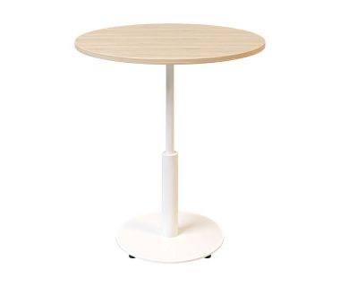 Дизайнерський стильний стіл Ibiza R light d-70 білий метал / дуб ДСП (текстура), преміум, ручна робота