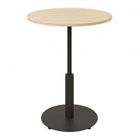 Дизайнерський стильний стіл Ibiza R light d-60 чорний метал / дуб ДСП (текстура), преміум, ручна робота