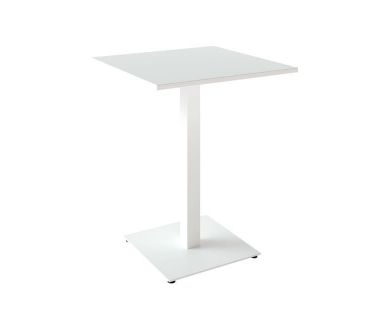 Дизайнерский стильный стол Tetra light 60 х 60 белый металл/белый ДСП (текстура), премиум, ручная работа