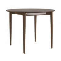 Стол раскладной дизайнерский Silva (Сильва) из дерева d-100+40 темный орех