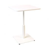 Дизайнерський стильний стіл Ibiza Soft light 60x60 білий метал / білий ДСП (текстура), преміум, ручна робота