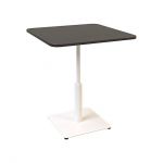 Дизайнерский стильный стол Ibiza Soft light 70x70 белый металл/черное ДСП (текстура), премиум, ручная работа