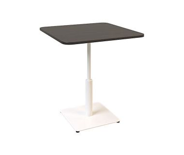 Дизайнерський стильний стіл Ibiza Soft light 70x70 білий метал / чорне ДСП (текстура), преміум, ручна робота