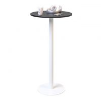 Дизайнерский стильный стол Soul light bar d-60 белый металл/черное ДСП (текстура), премиум, ручная работа