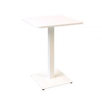 Дизайнерський стильний стіл Tetra light soft 60 х 60 білий метал / білий ДСП (текстура), преміум, ручна робота