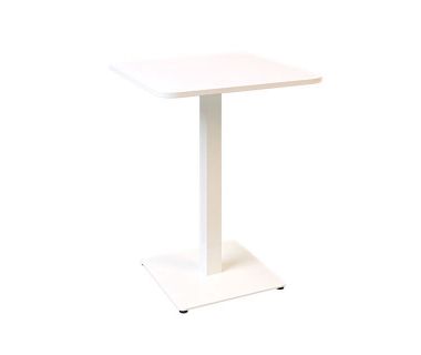 Дизайнерский стильный стол Tetra light soft 60х60 белый металл/белый ДСП (текстура), премиум, ручная работа