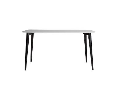 Дизайнерский стильный стол Dan 140 х 80 белый/черный, премиум, ручная работа