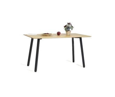 Дизайнерский стильный стол Horik 120 х 80 черные ноги/натуральный дуб, премиум, ручная работа