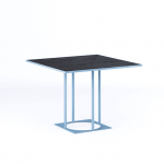 Дизайнерський стильний стіл Avangard SQ 100 голубий Ral 5024 / CLEAF Millenium U129 Еліт перламутр чорний, преміум, ручна робота