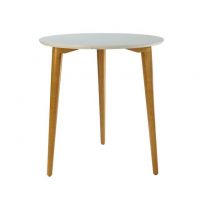 Дизайнерський стильний стіл Dan d-70 білий + натуральний, преміум, ручна робота