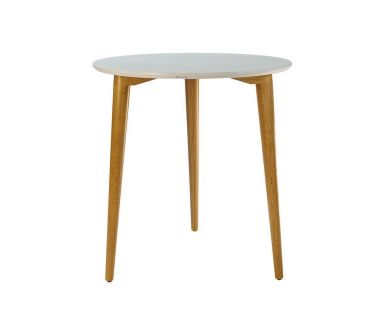 Дизайнерский стильный стол Dan d-70 белый+натуральный, премиум, ручная работа