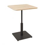 Дизайнерский стильный стол Ibiza Soft light 60x60 черный металл/дуб ДСП (текстура), премиум, ручная работа