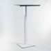 Дизайнерський стильний стіл Tetra light bar 60 х 60 білий метал / чорний ДСП (текстура), преміум, ручна робота