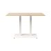 Дизайнерський стильний стіл Tetra light Double білий метал/дуб ДСП (текстура), преміум, ручна робота